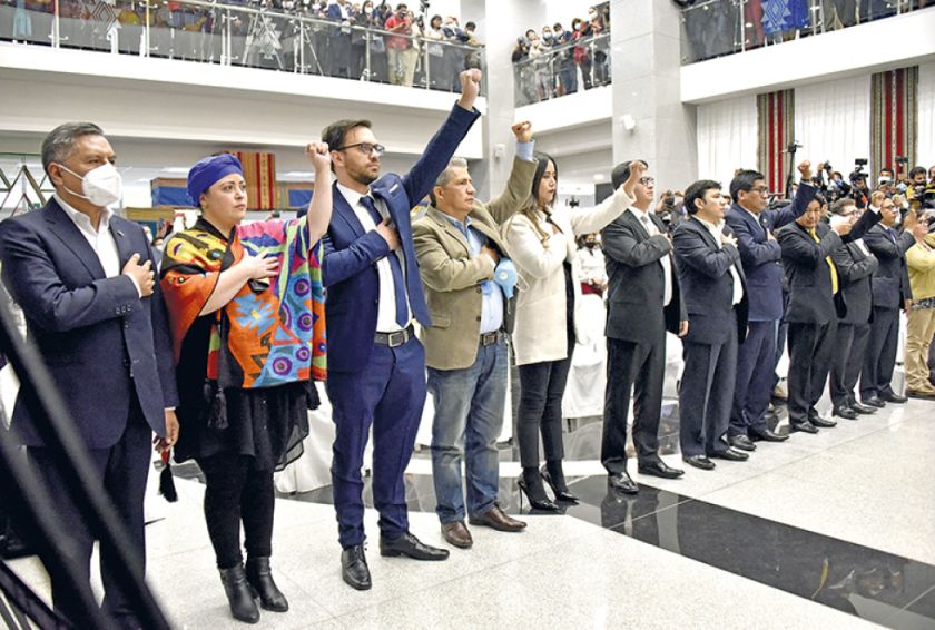 Los ministros del presidente Luis Arce.