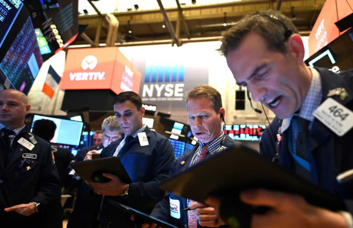 Agentes de bolsa en Wall Street