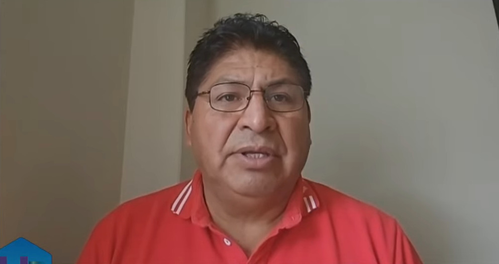 El viceministro de Defensa Civil, Juan Carlos Calvimontes, brindó el informe. Foto: Bolivia Tv.