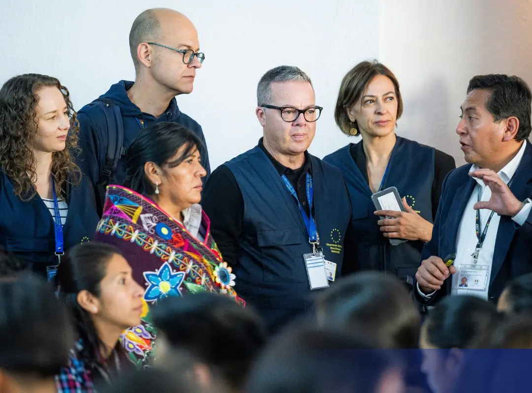 Una delegación de la misión europea observa desarrollo del simulacro del Sirepre. (Foto: Unión Europea)