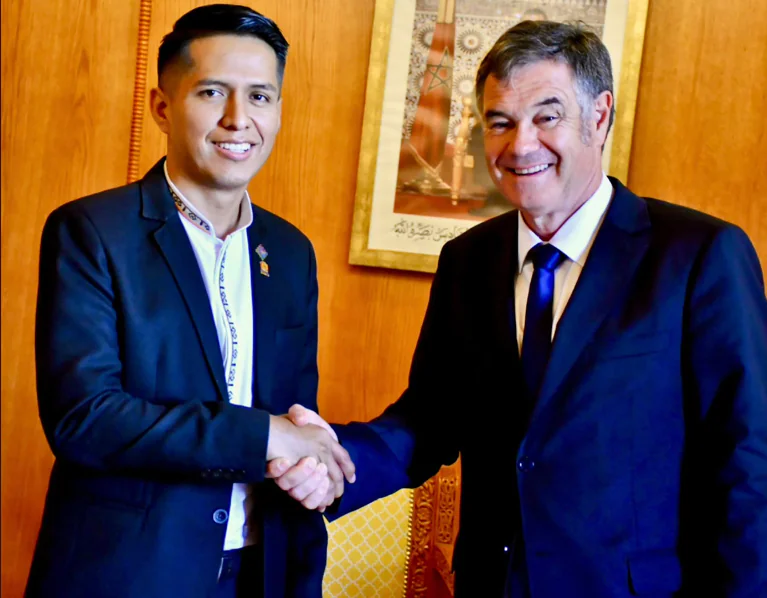 El presidente de la Cámara de Senadores, Andrónico Rodríguez y su homólogo chileno Manuel José Ossandón.