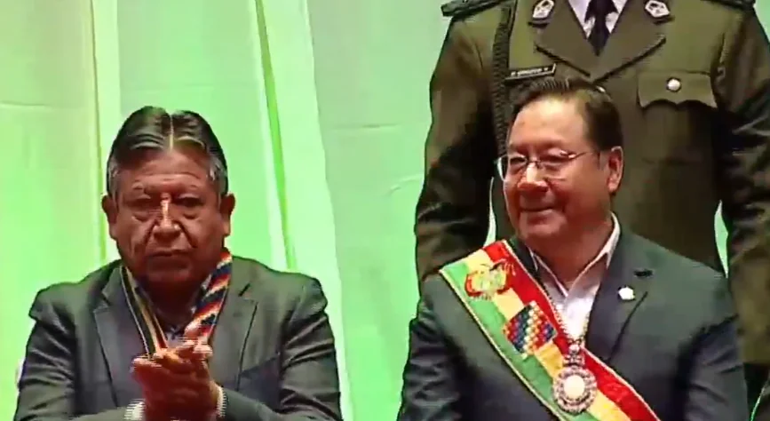 El presidente Luis Arce participa de la sesión de honor. Foto: Lucho Arce.