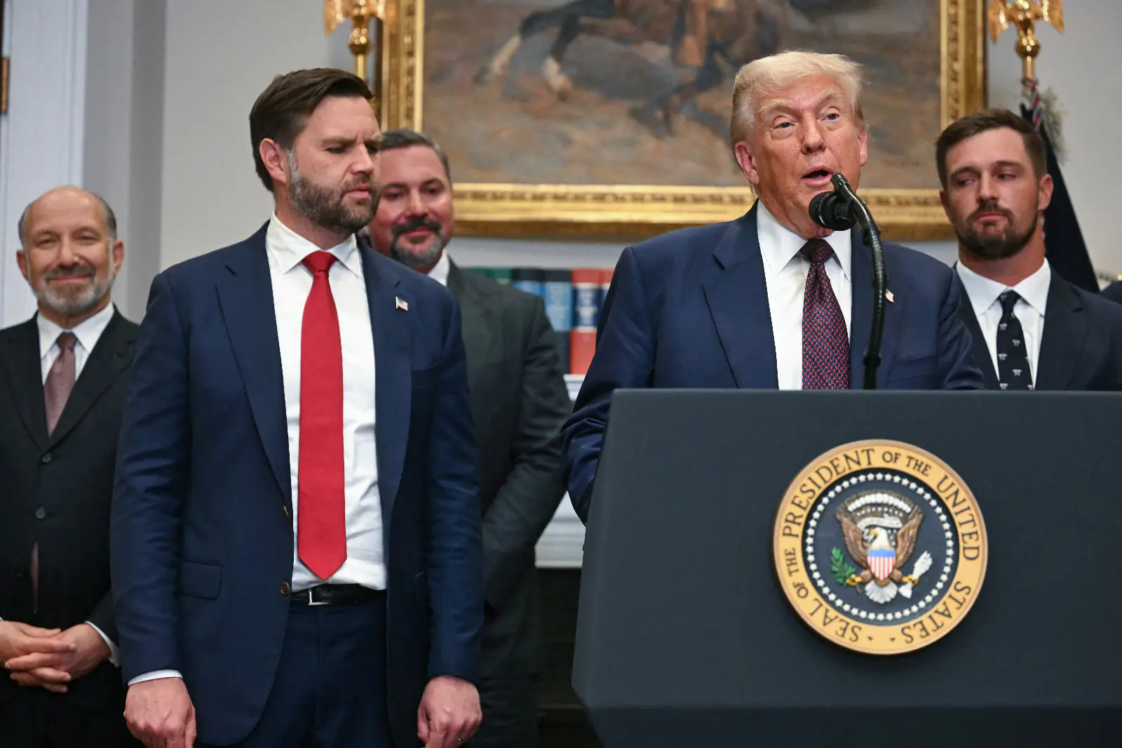 Donald Trump y su vicepresidente. Foto: AFP.