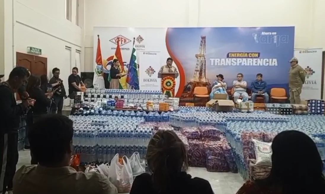 Los insumos que donó el Ministerio de Hidrocarburos. Foto: YPFB.