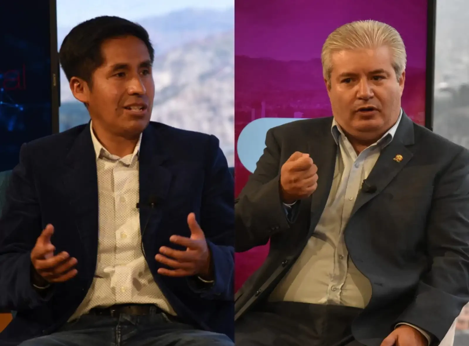 Los legisladores Rubén Gutiérrez (MAS) y Enrique Urquidi (CC) en entrevista con La Razón.