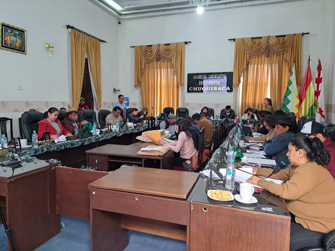 Sesión de la Asamblea Legislativa Departamental de Chuquisaca. (Foto: ALD Chuquisaca).