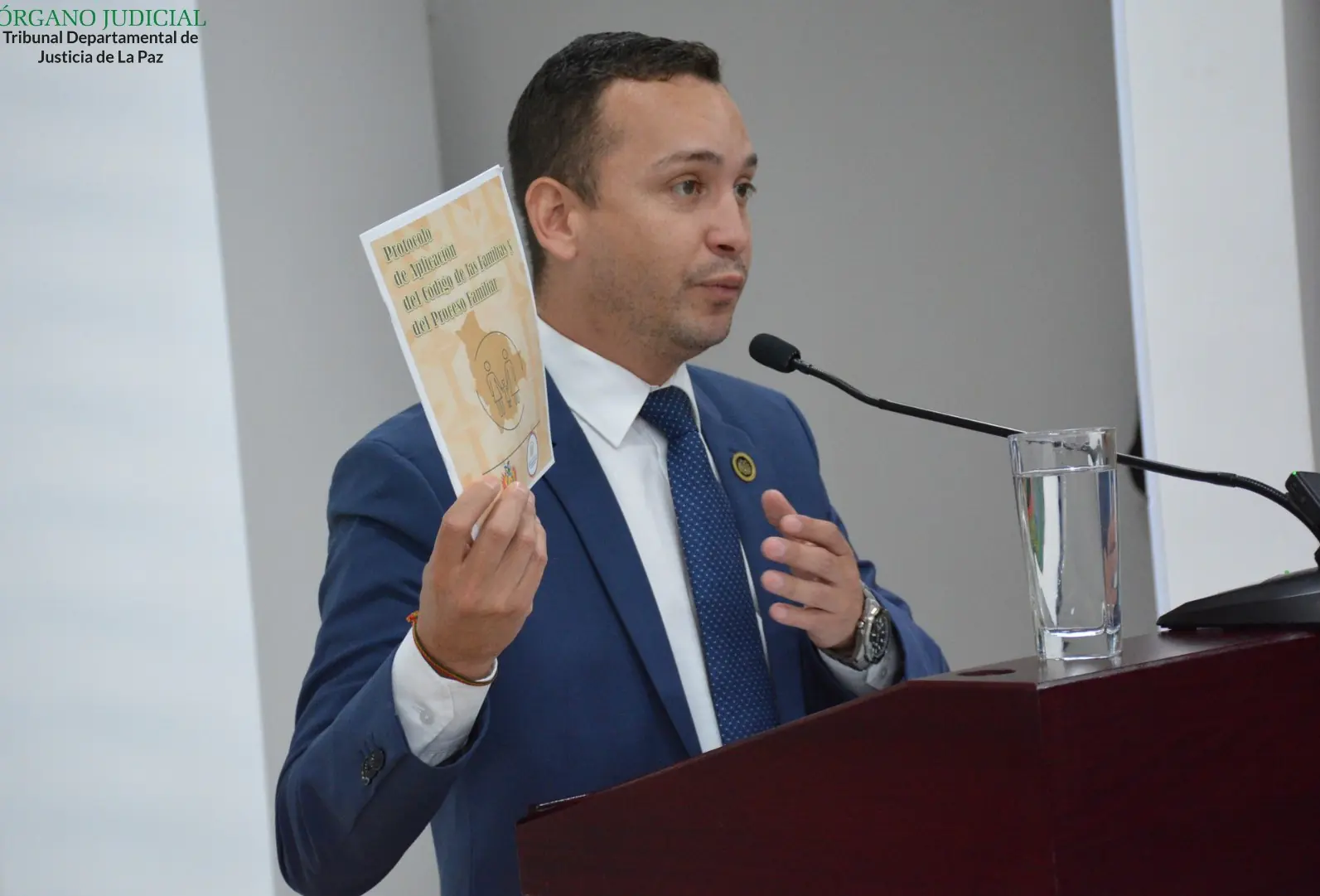 El presidente del TSJ, Romer Saucedo, participa de un acto institucional en La Paz. (Foto: TDJ La Paz).